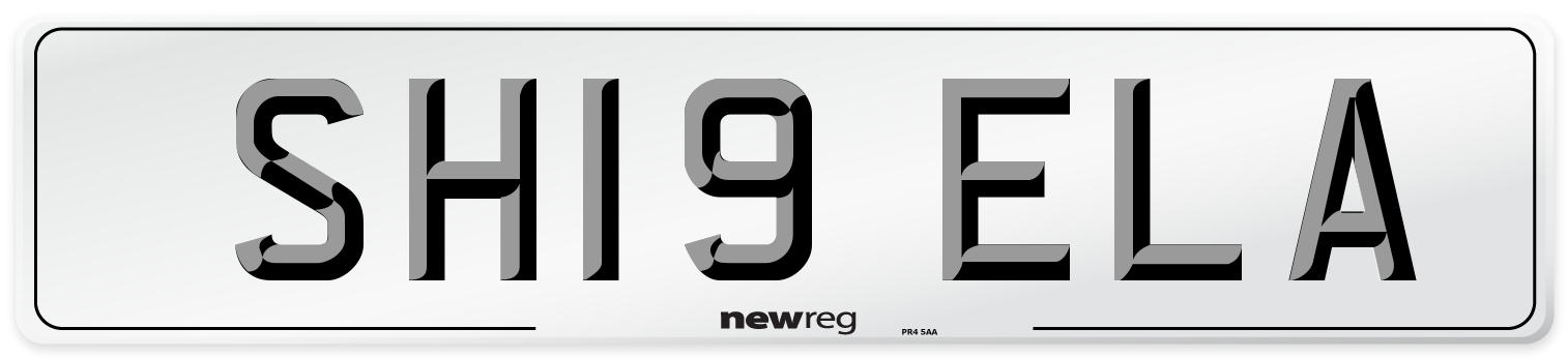 SH19 ELA Number Plate from New Reg